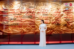 Ngân Hà - Top 10 Miss World Vietnam 2023 trong khung hình mới là tại Bảo tàng Nghệ An - Xô Viết Nghệ Tĩnh